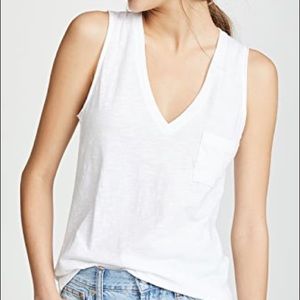 Madewell Whisper Cotton V Neck Pocket Tank